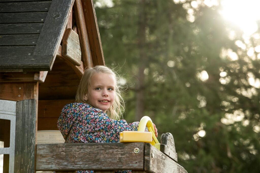 Scarlett smiling outside