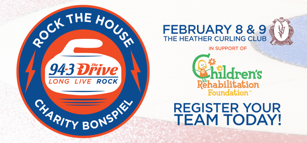 Rock The House charity bonspiel February 8 and 9 at The Heather Curling Club. Register your team today.